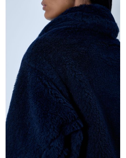 Max Mara Blue Wool-And-Silk-Blend Coat