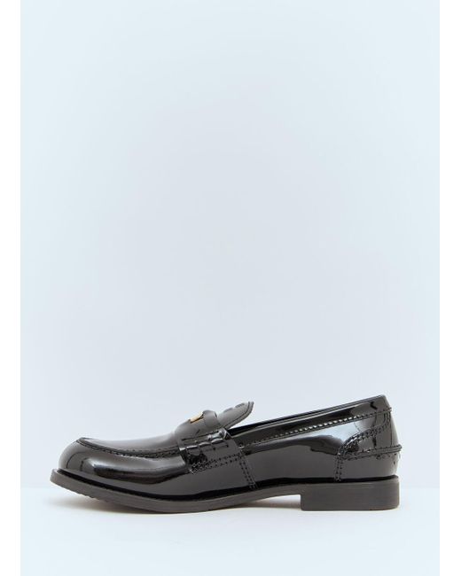 Miu Miu White Patent Penny Loafers