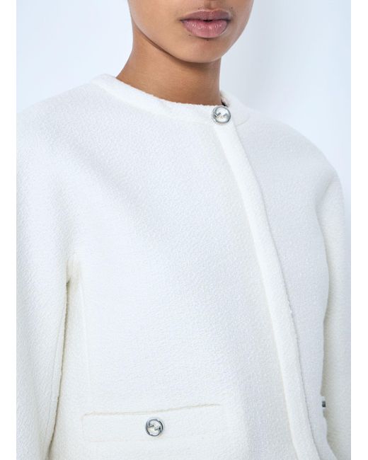 Gucci White Wool-Blend Boucle Jacket
