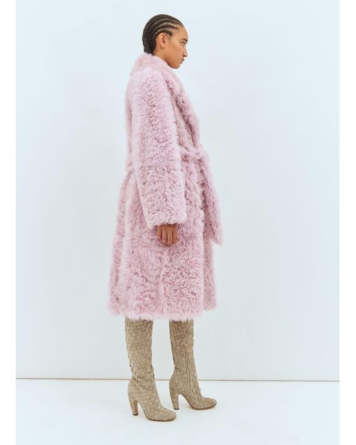 Bottega Veneta Pink Shearling Coat