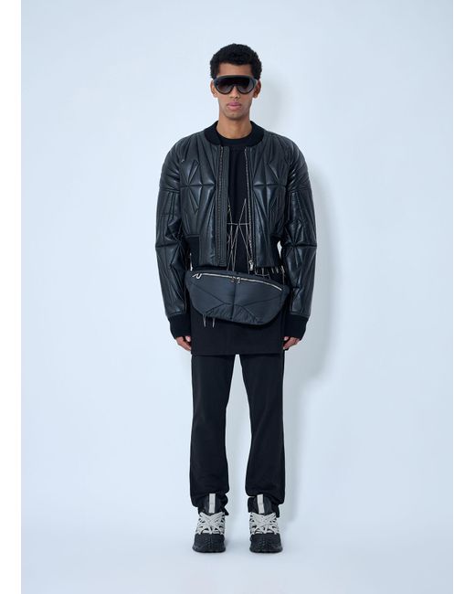 Moncler Blue Rick Owens Geocamo Cropped Quilted Bomber Jacket