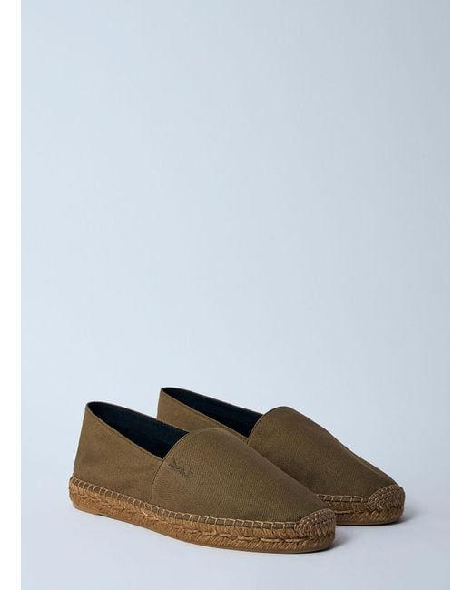 Saint Laurent Green Cotton Espadrilles