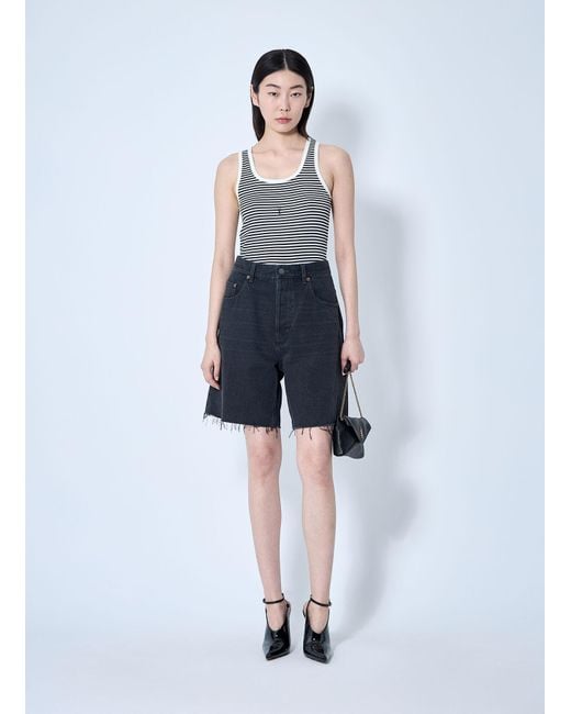 Saint Laurent Blue Denim Shorts