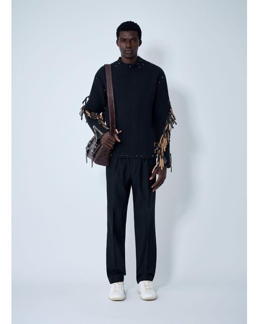 Prada Blue Wool-Blend Pinstripe Pants for men