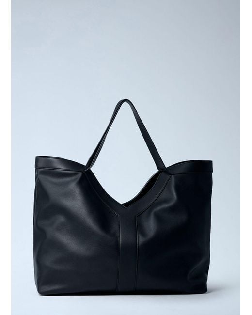Saint Laurent Blue Large Y-Shaped Leather Tote Bag for men