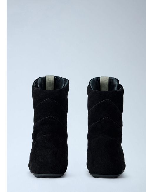 Rick Owens Black Quilted Minimal High Sneakers for men