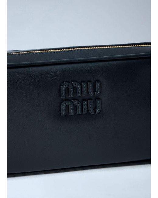 Miu Miu Blue Leather Shoulder Bag