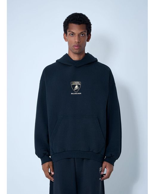 Balenciaga x Lamborghini Blue Automobili Lamborghini Hooded Sweatshirt for men