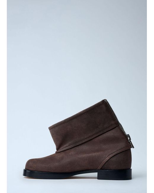 J.W. Anderson Brown Suede Biker Boots