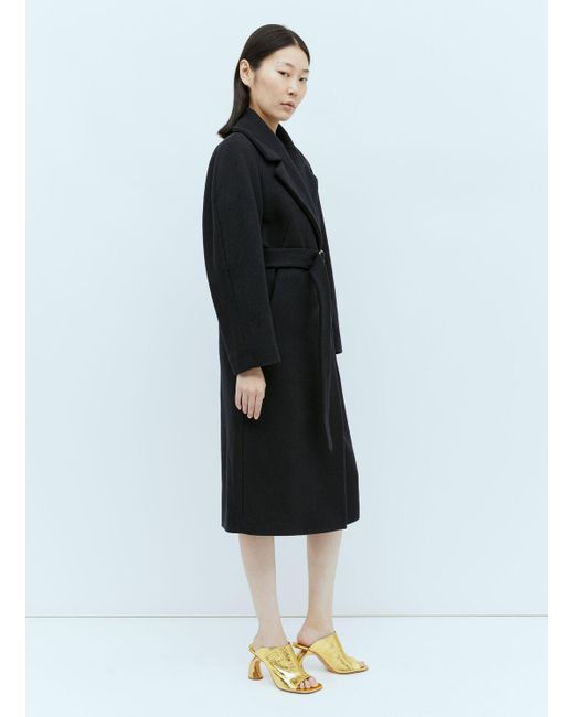 Dries Van Noten Black Wool Belted Coat