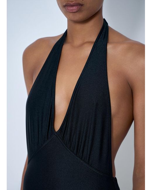 Saint Laurent Blue Halterneck Swimsuit