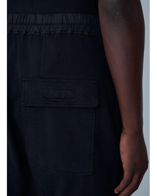 Rick Owens Blue Drawstring Pod Track Shorts for men