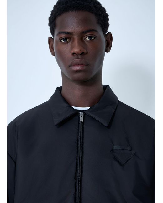 Prada Blue Short Re-Nylon Down Jacket for men
