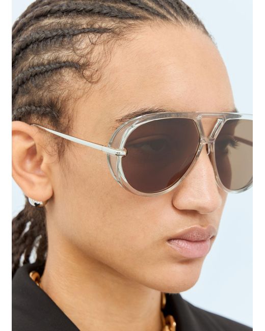 Bottega Veneta Black Drop Aviator Sunglasses