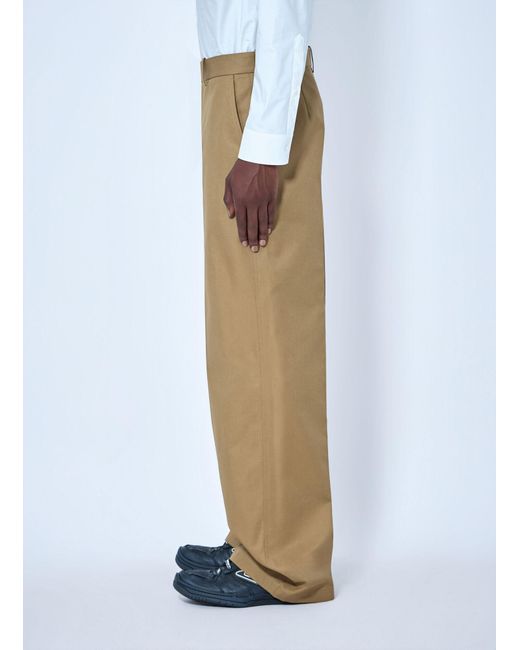 Balenciaga Natural Wide Leg Cotton Chino Pants for men