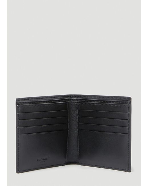 Saint Laurent Black Patent Bi-fold Wallet for men