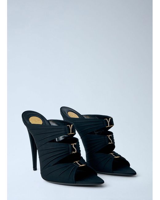 Saint Laurent Blue Emilie Mules Sandals