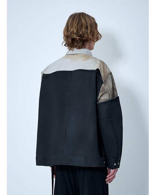 Rick Owens Gray Drkshdw Denim Patchwork Jacket for men