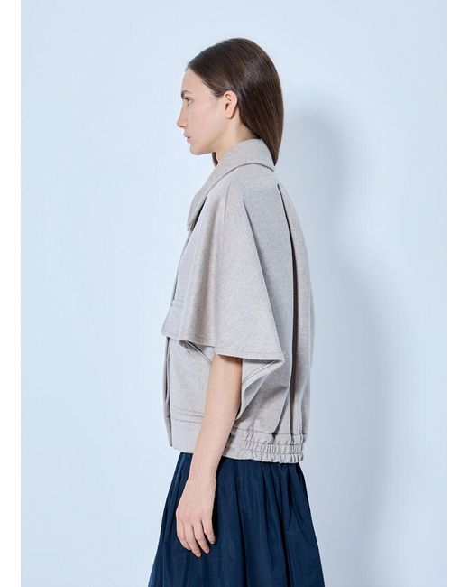 Max Mara Gray Cape-style Wool Jacket
