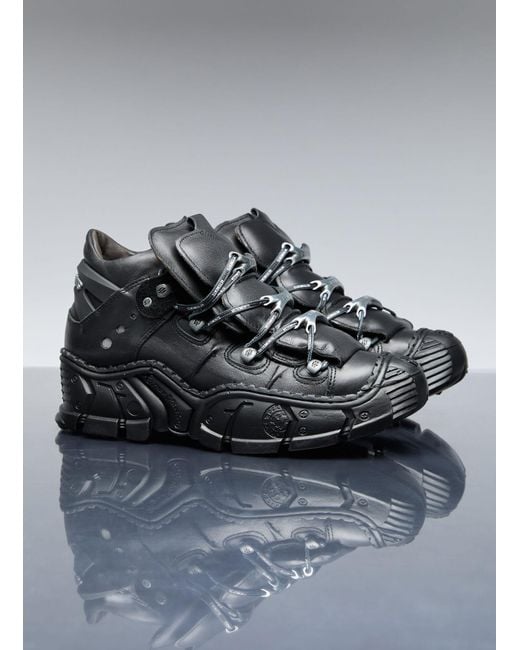 Vetements Gray X New Rock Leather Sneakers for men