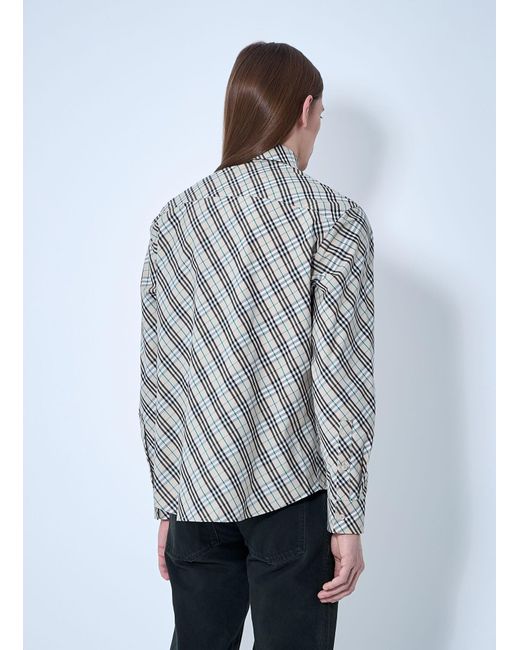 Burberry Gray Check Shirt for men
