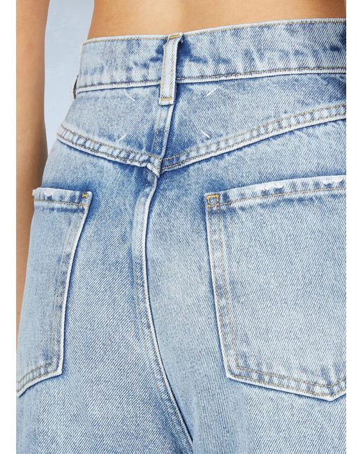 Maison Margiela Blue High-Rise Distressed Denim Jeans