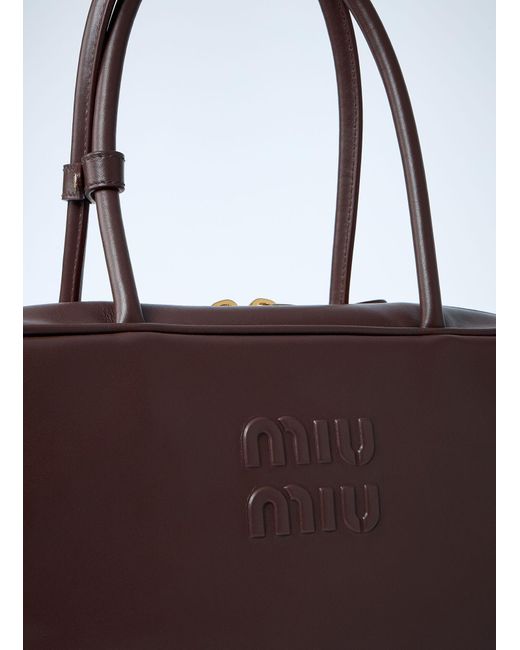 Miu Miu Purple Beau Leather Shoulder Bag