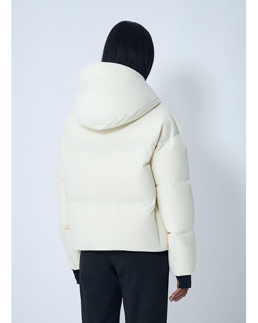 Moncler White Allesaz Hooded Short Down Jacket