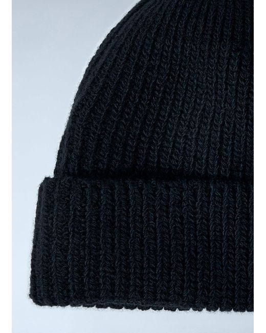 Prada Blue Logo Motif Wool And Cashmere Beanie Hat for men
