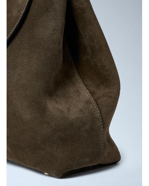 Totême  Natural T-Lock Suede Satchel Bag