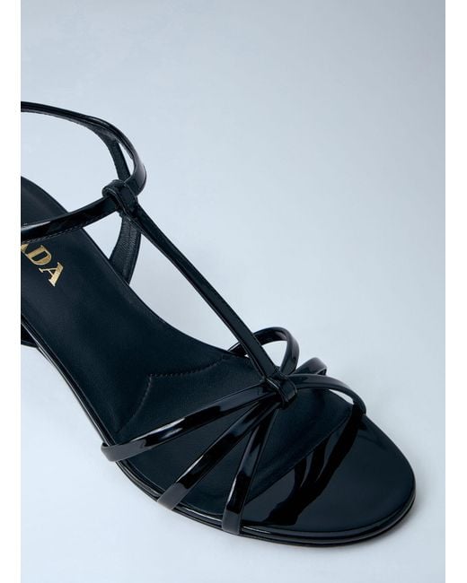 Prada Blue Strappy Wedge Sandals