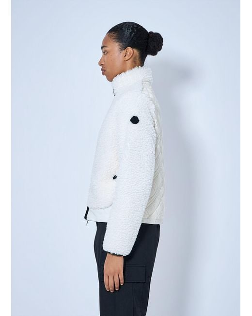 Moncler White Diamond-Quilted Padded Cardigan