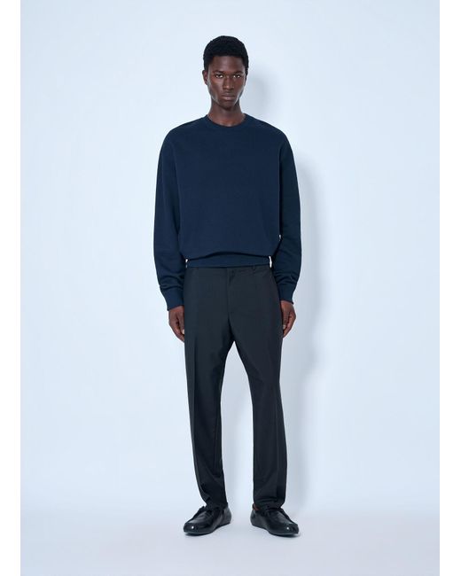 Jil Sander Blue Tapered Cropped-Leg Trousers for men