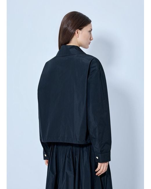 Max Mara Blue Collared Button-up Jacket
