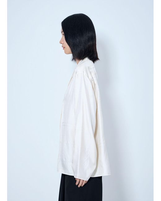 Totême White Monogram Silk Pj Shirt