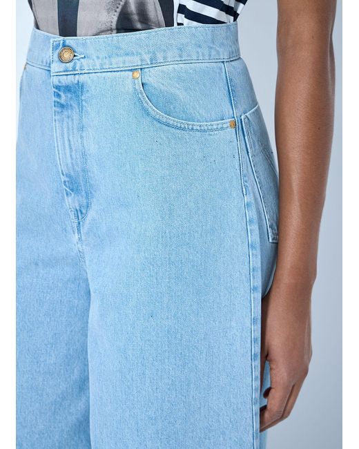 Max Mara Blue Wide-leg Denim Trousers