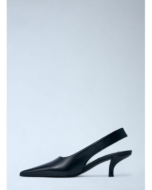 Totême  Blue Classic Leather Slingback Heels
