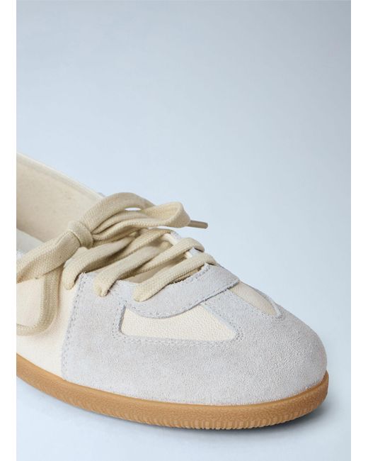 Maison Margiela White Replica Soft Laced Ballerinas