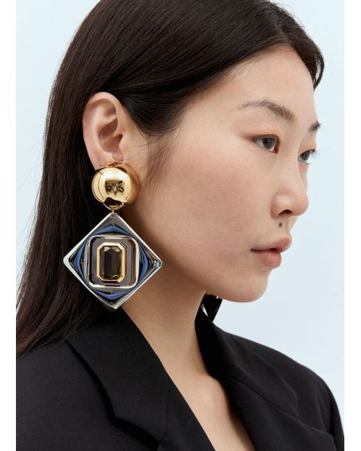 Saint Laurent Black Geometric Earrings