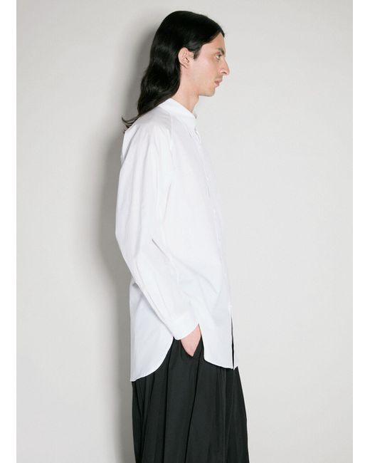 Yohji Yamamoto White Broad A-ashymme Notched Shirt for men