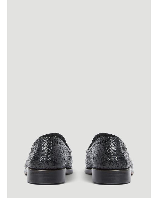 Marni Black Woven Leather Bambi Loafers