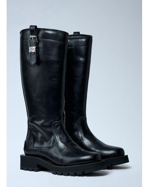 Ganni Black Studs High Boots