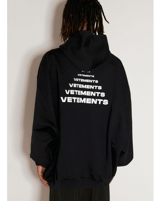 Vetements Black Pyramid Logo Hooded Sweatshirt for men