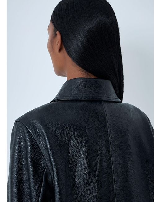 Totême Blue Grained Leather Jacket