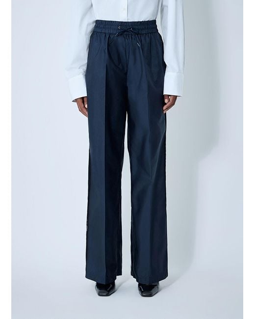 Prada Blue Logo Plaque Pants