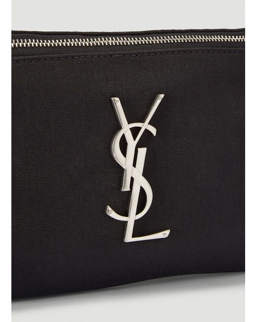 Saint Laurent Black Cassandre Classic Belt Bag for men