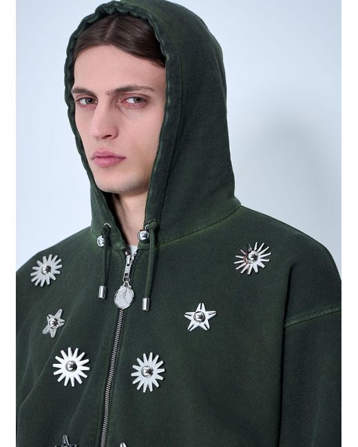 Chopova Lowena Dallas Hooded Sweatshirt in Green | Lyst