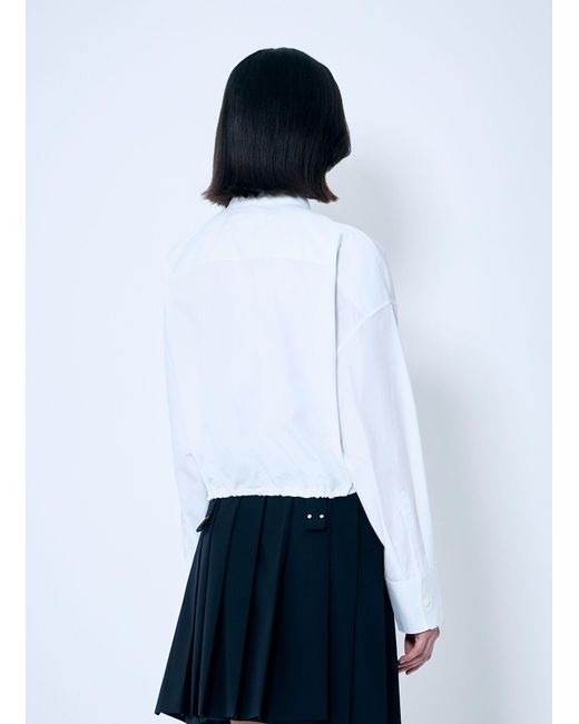 Prada White Drawstring Hem Shirt