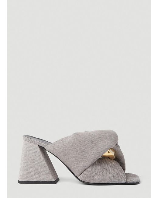 JW Anderson Chain Twist Heeled Mules in Gray Lyst