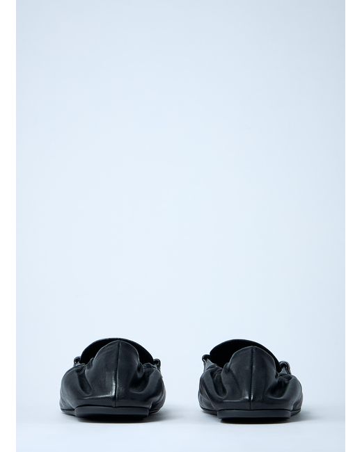 Miu Miu White Logo Motif Leather Loafers